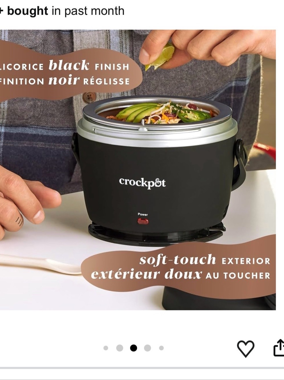 Stainless Steel Food Storage Container with Black Lid - Sleek On-the-Go Solution